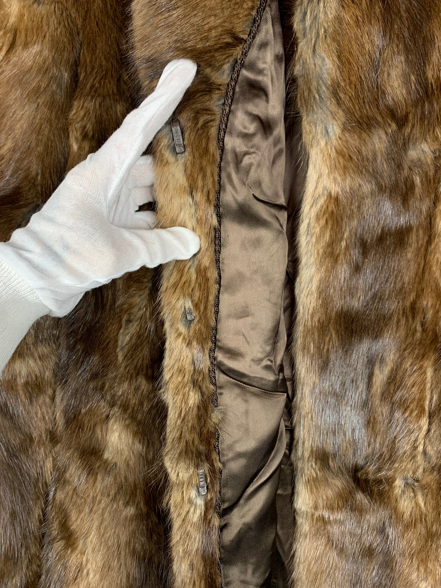 Womens Vintage Light Brown Muskrat Fur Jacket