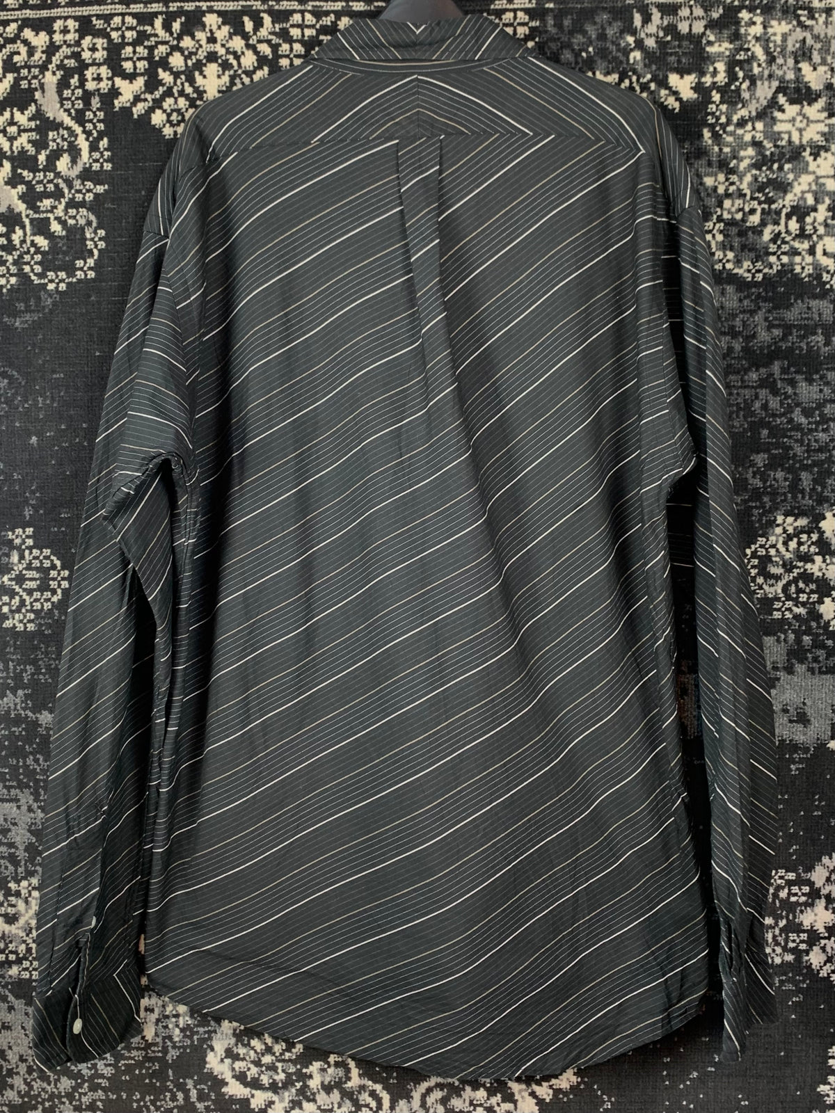 Mens Polo Ralph Lauren Navy Blue Striped Button Up Shirt