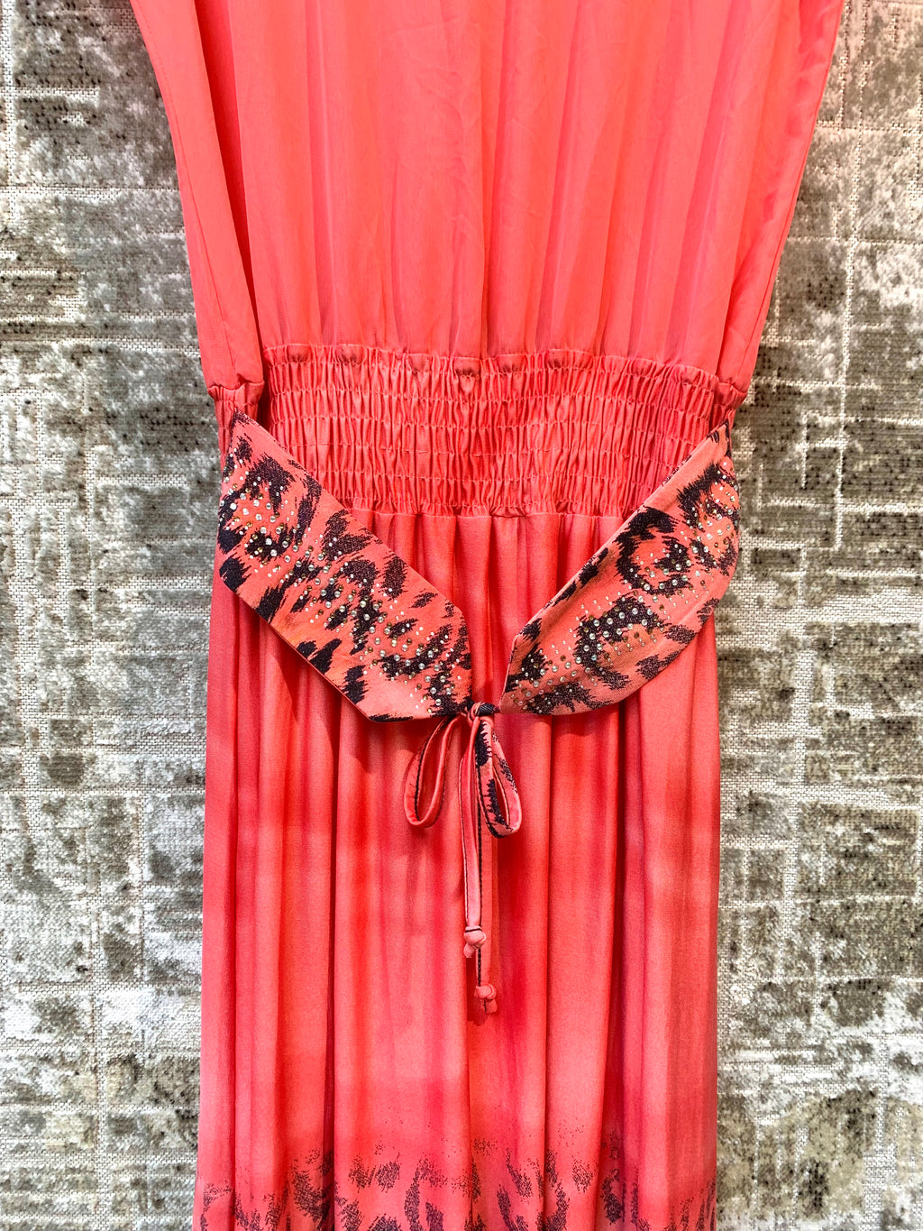 Picca's Coral Leopard Ombre Maxi Dress