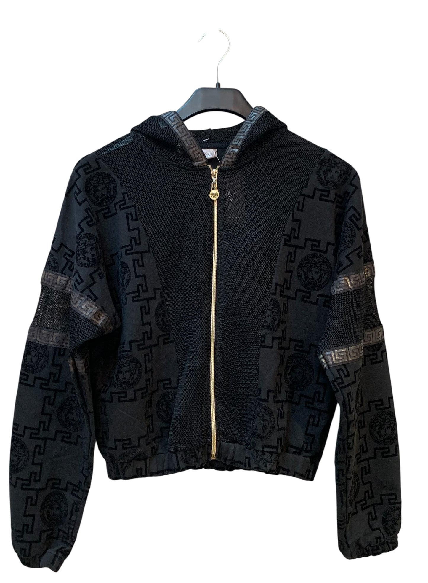 Versace Medusa Greek Key Mesh Zip Hoodie