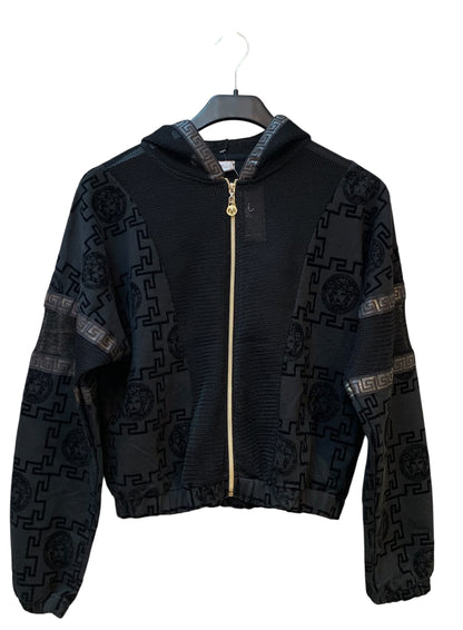 Versace Medusa Greek Key Mesh Zip Hoodie