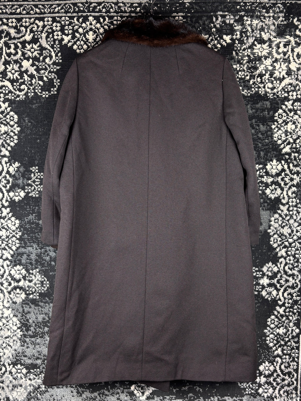 Women's Vintage Dark Brown Wool Blend Coat