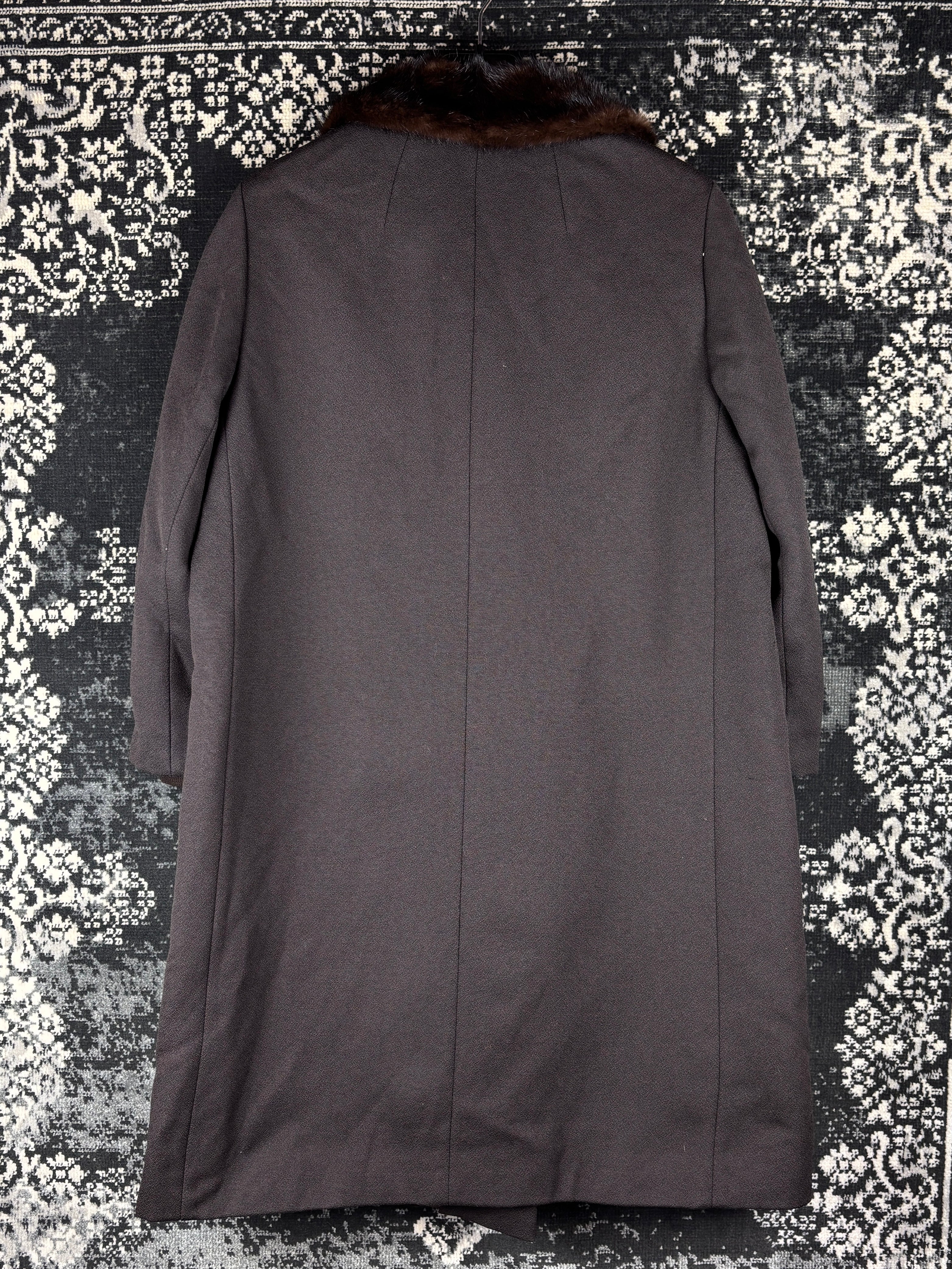 Women's Vintage Dark Brown Wool Blend Coat