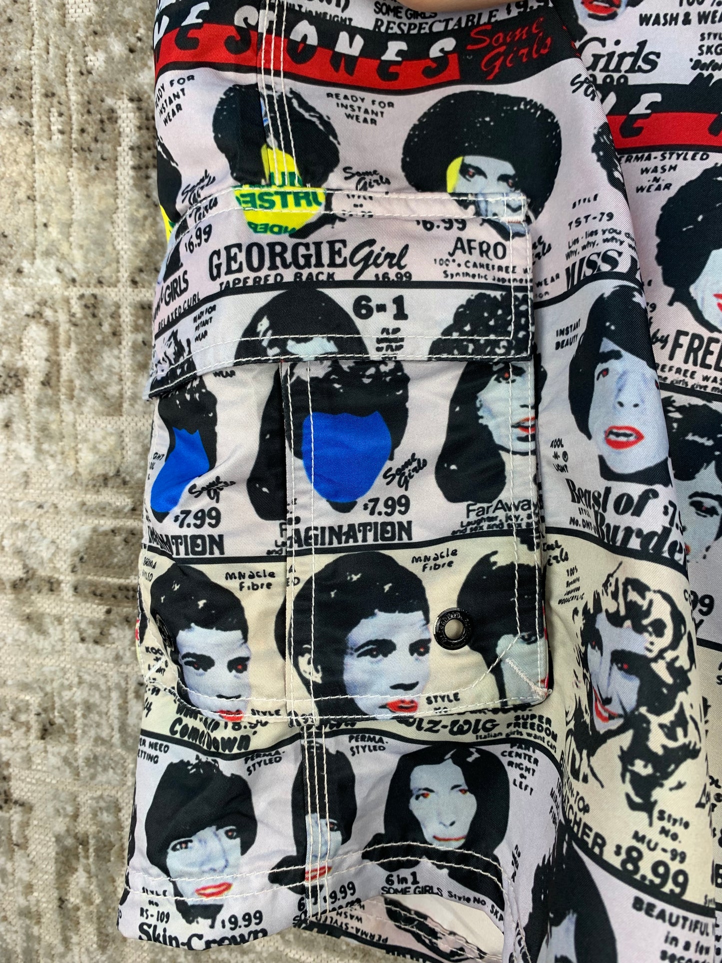 Mens Y2K The Rolling Stones Graphic Swim Shorts