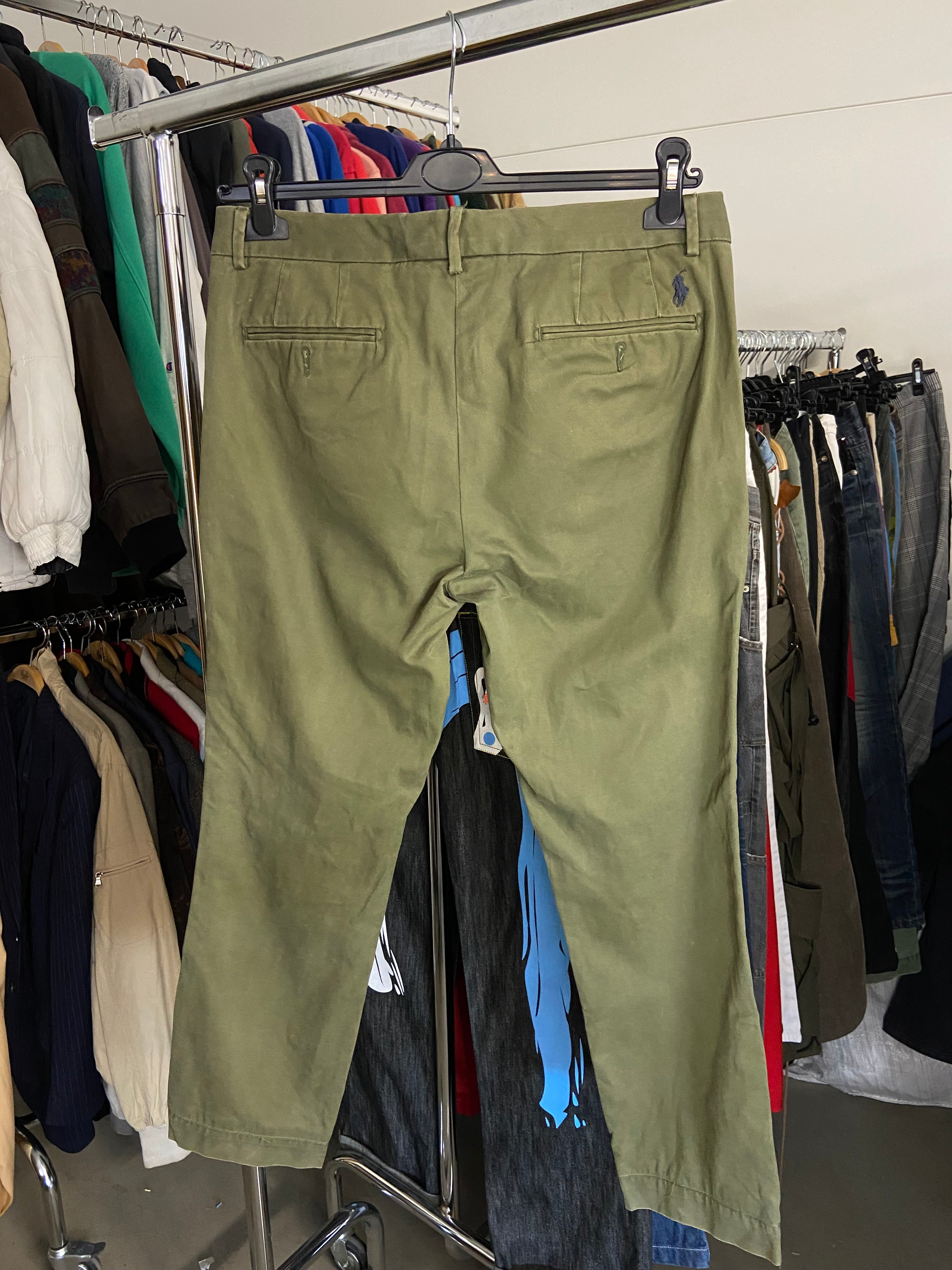 Vintge Polo Ralph Lauren Green Chinos Pants Mens 32 Khaki