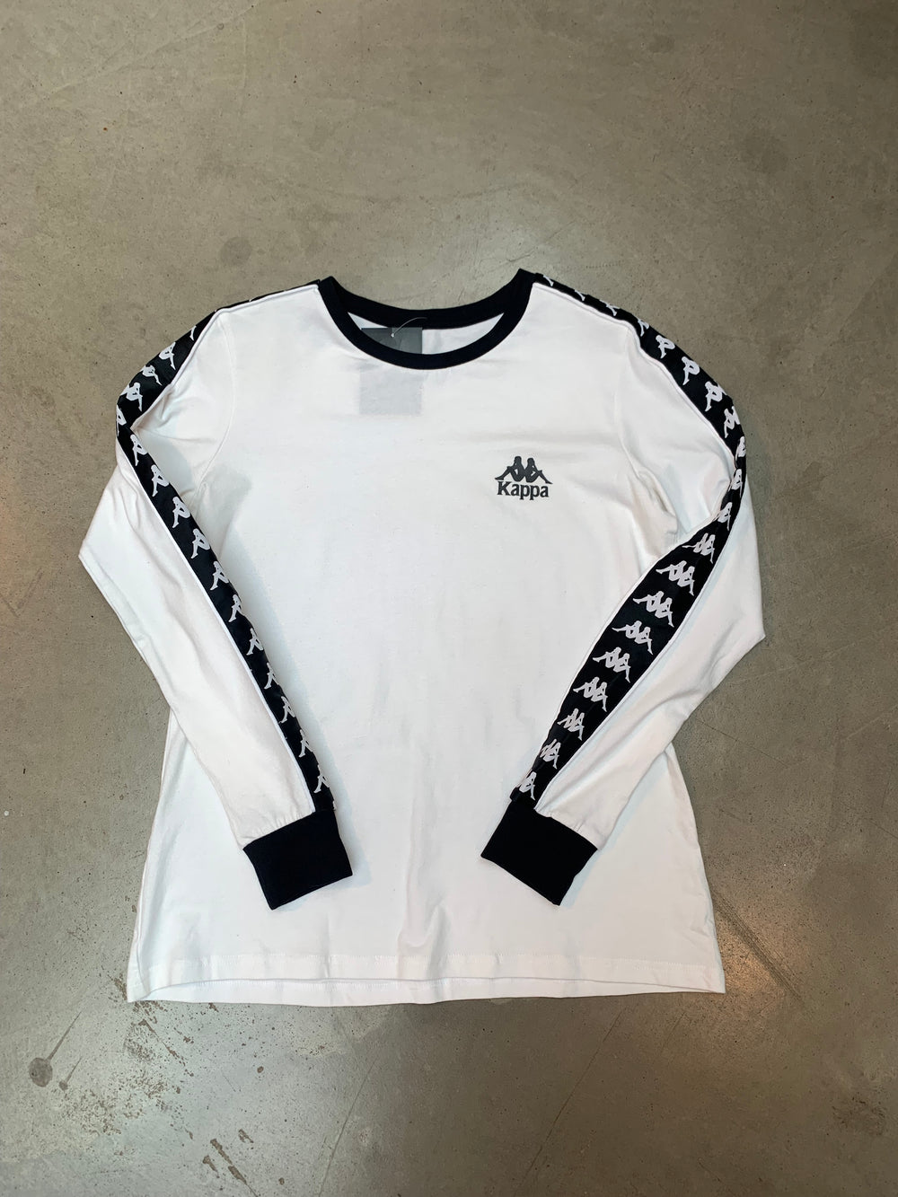 Kappa White Long Sleeve Logo Tape Shirt