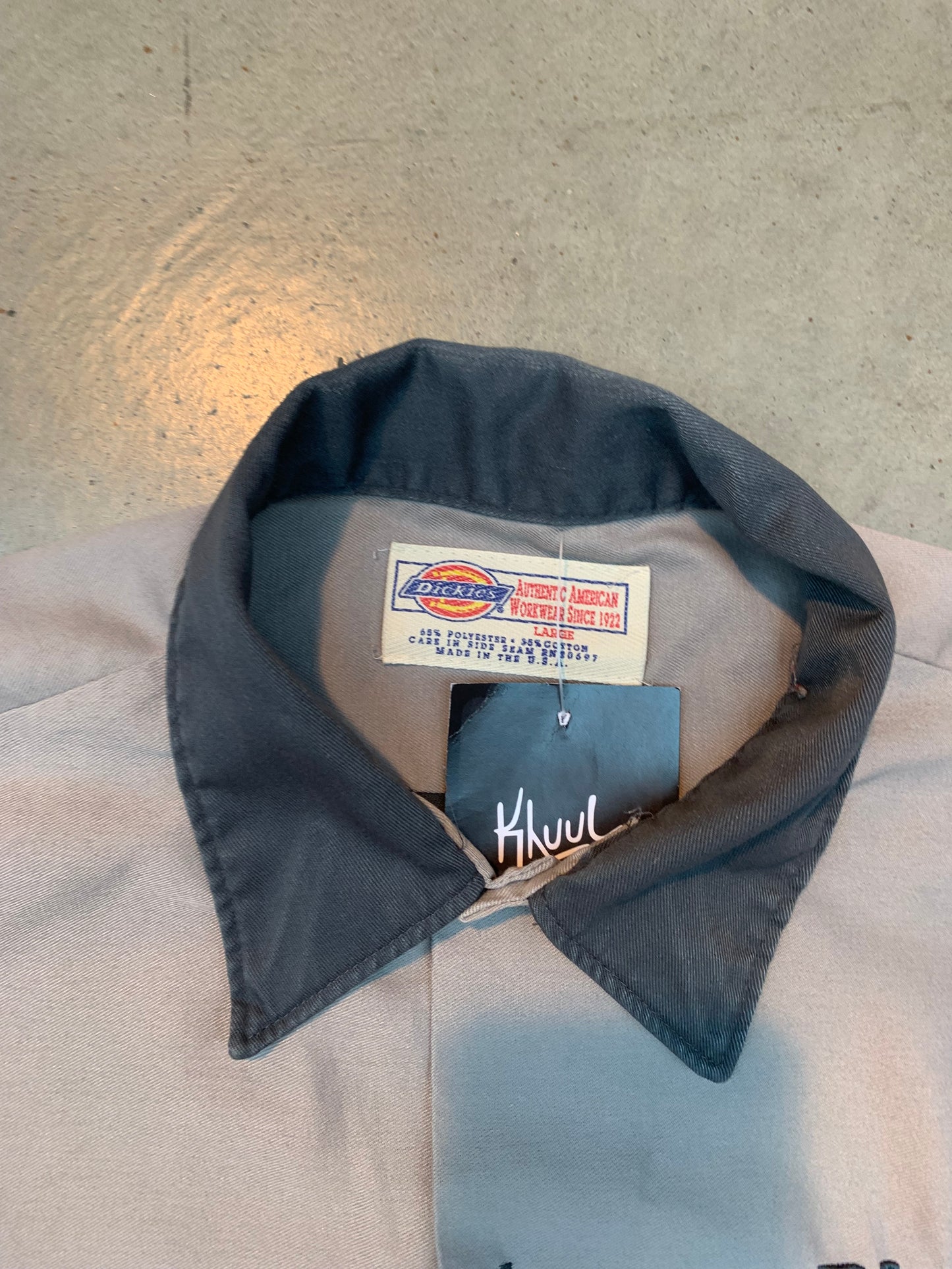 Dickies Men’s L Gray Two-Tone Short Sleeve Shirt