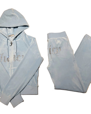 Juicy Couture Light Blue Velour Tracksuit Set