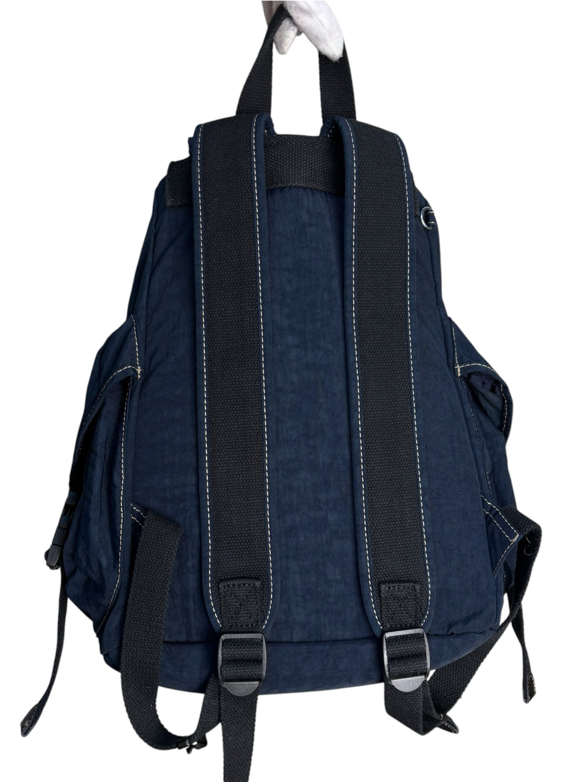 Kipling Navy Crinkle Nylon Backpack