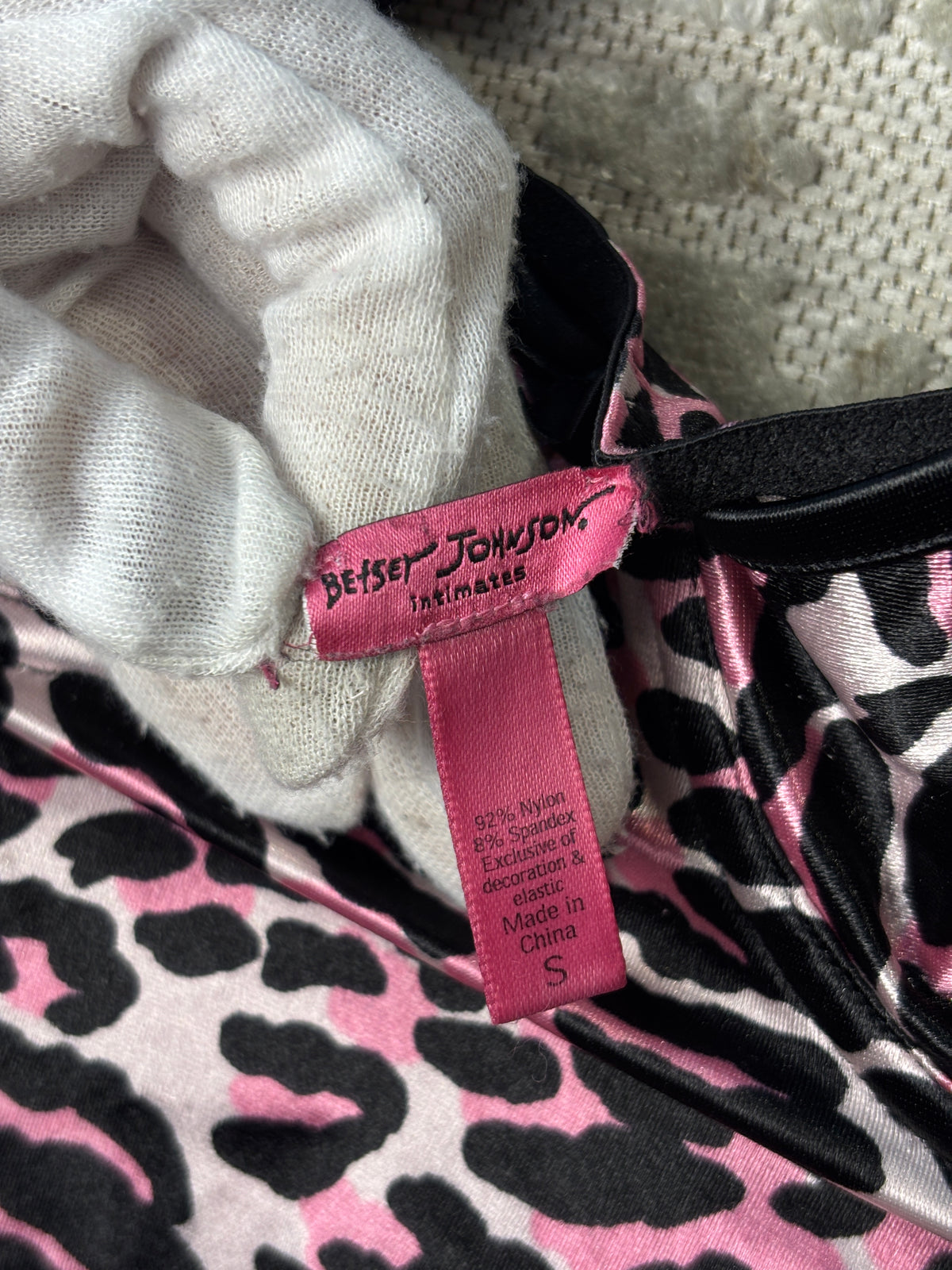 Betsey Johnson Y2K Pink Leopard Bustier Cami