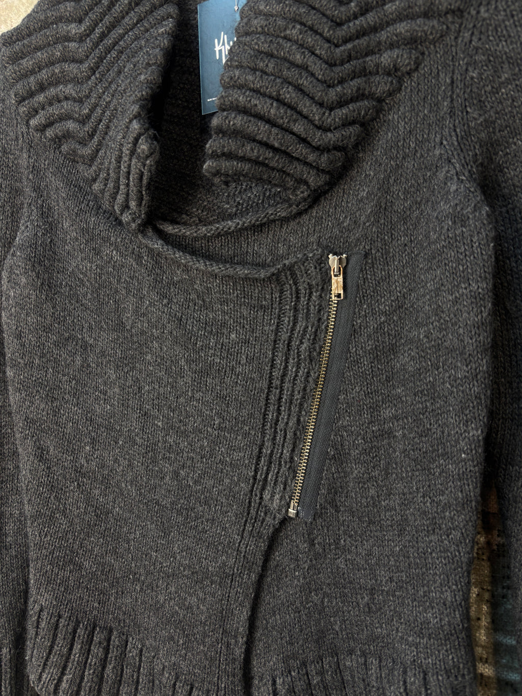 Diesel Asymmetric Zip Shawl Collar Cardigan
