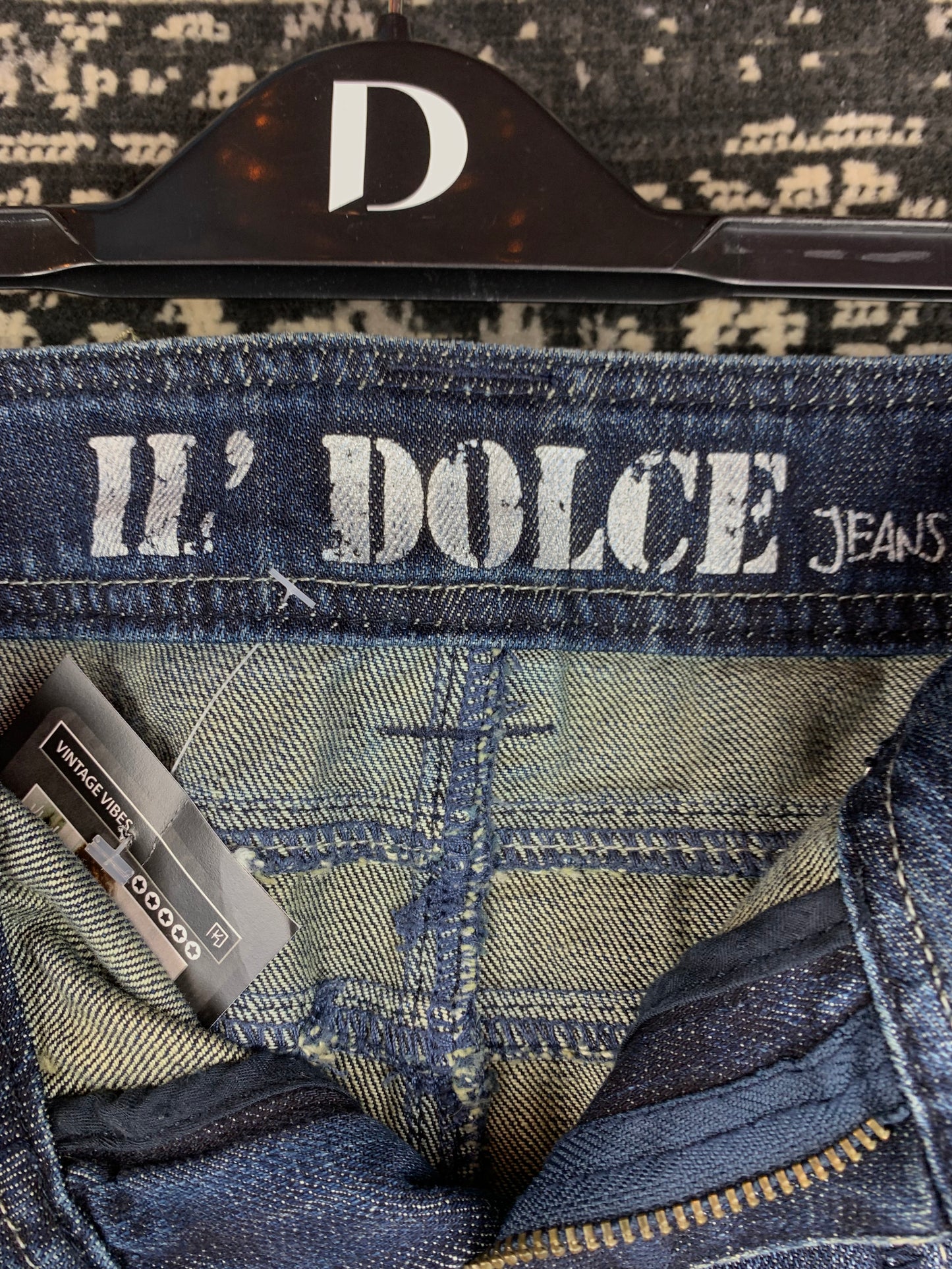 Y2K Vintage Il' Dolce Distressed Blue Mini Denim Skirt