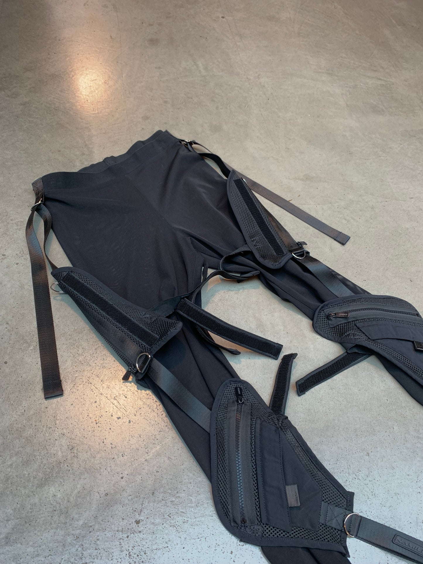 Black Tactical Mesh Strap Pants