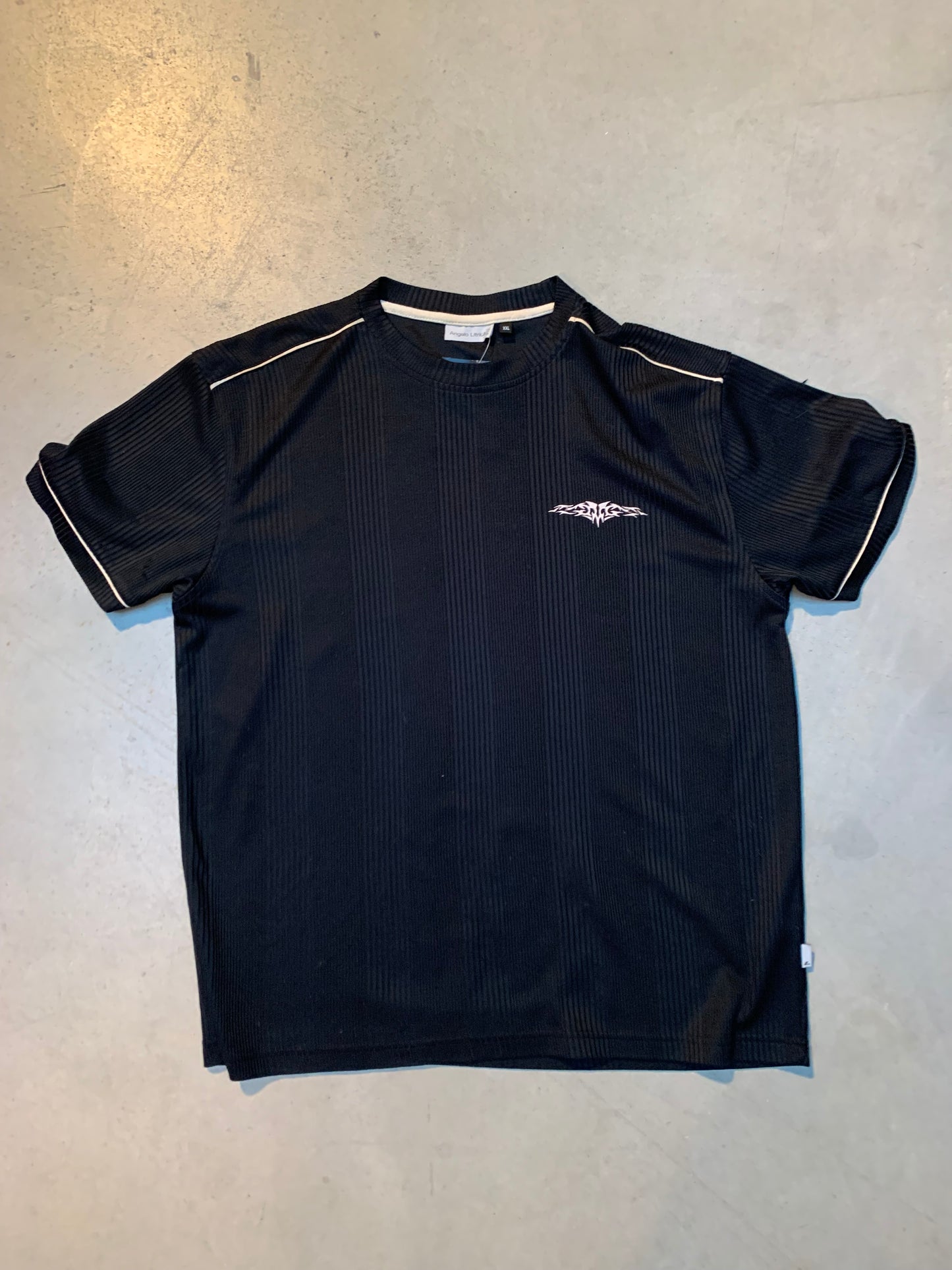 Angelo Litrico Black Ribbed Texture T-Shirt