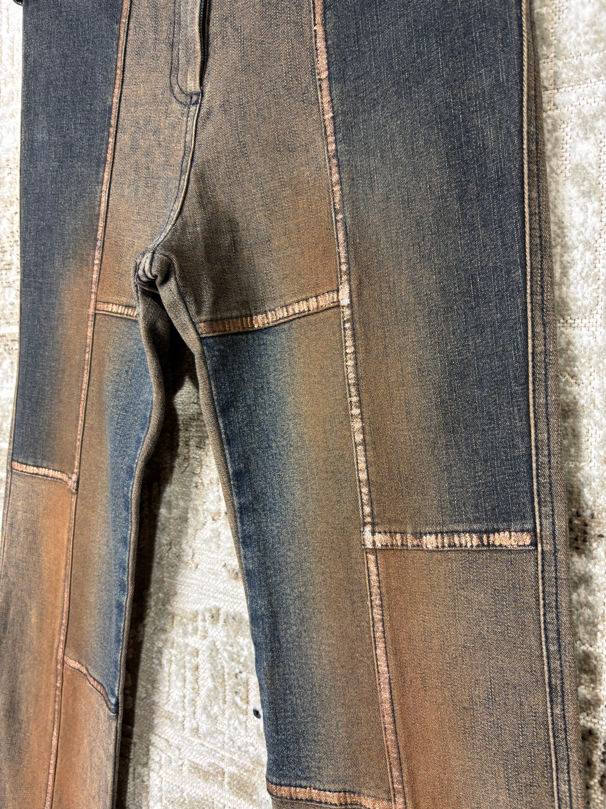 Y2K Belted Panelled Flare Jeans
