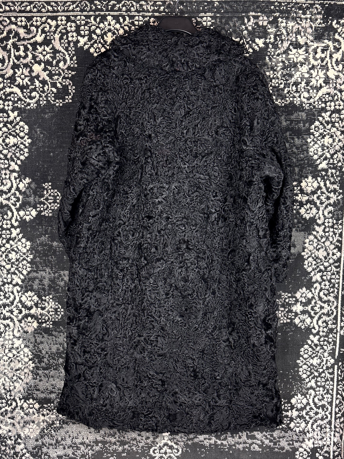 Women's Vintage Black Persian Lamb Fur Long Coat