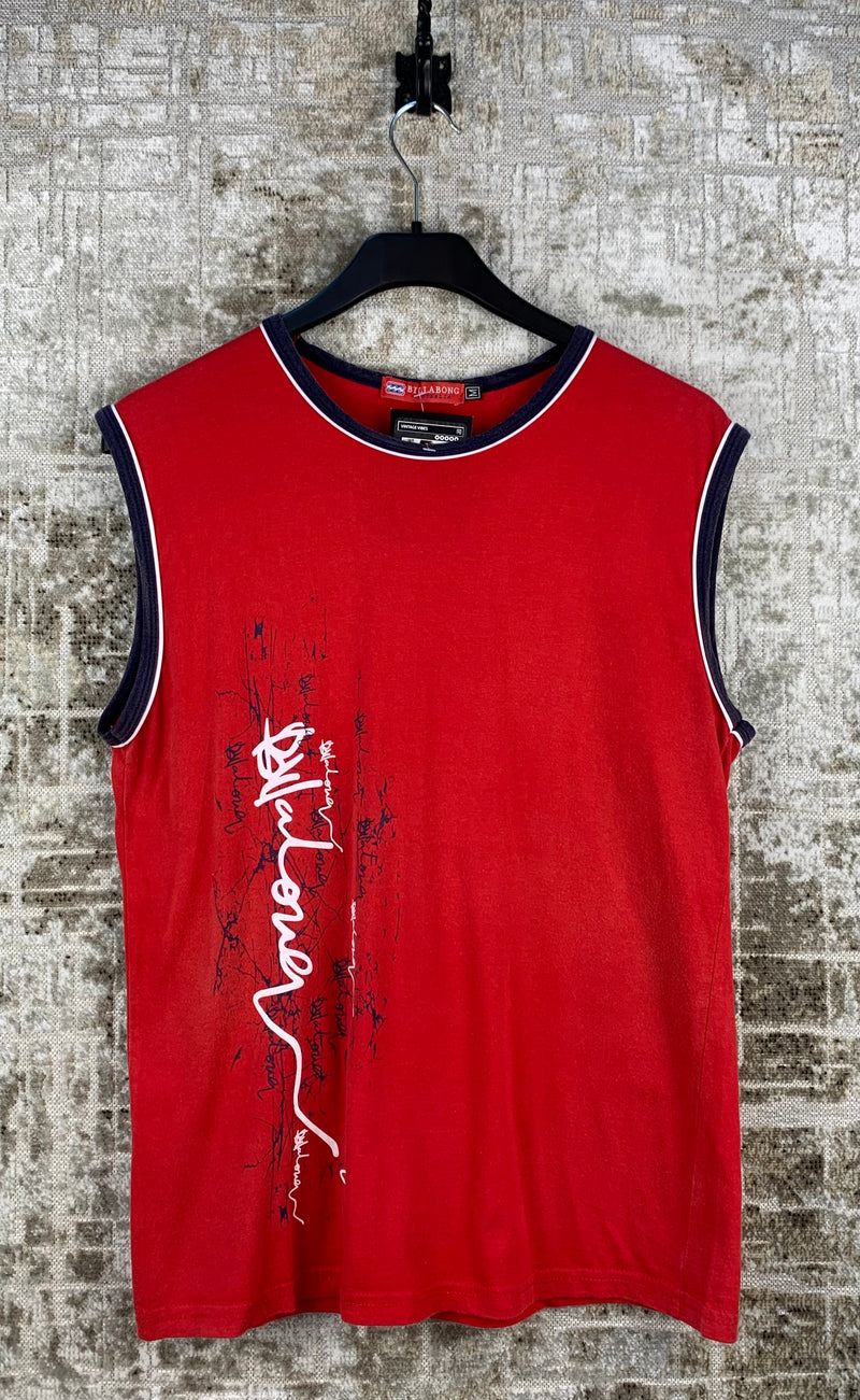 Mens Vintage Red Billabong Tank Top