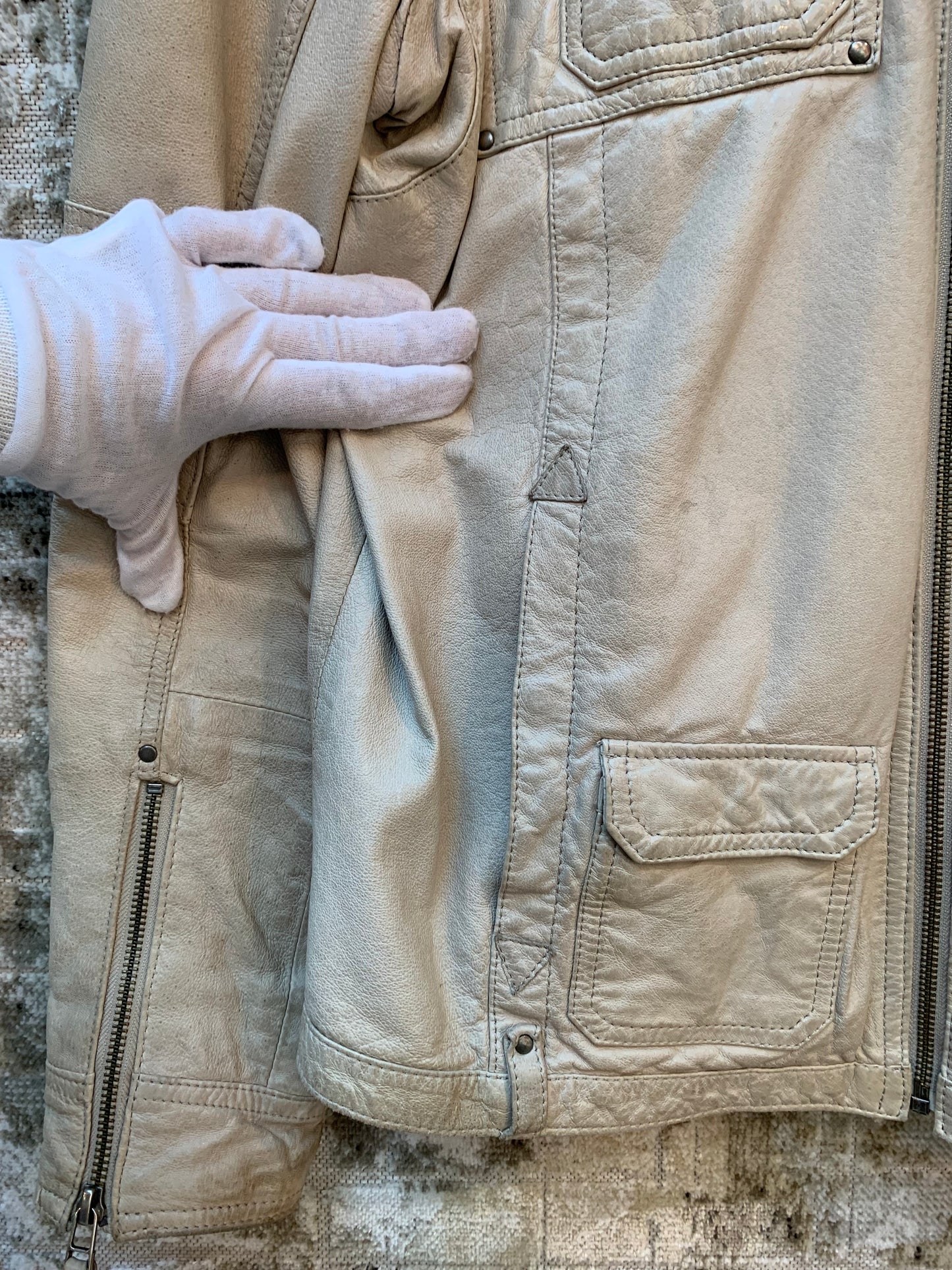 Men's Jofama Beige Leather Jacket