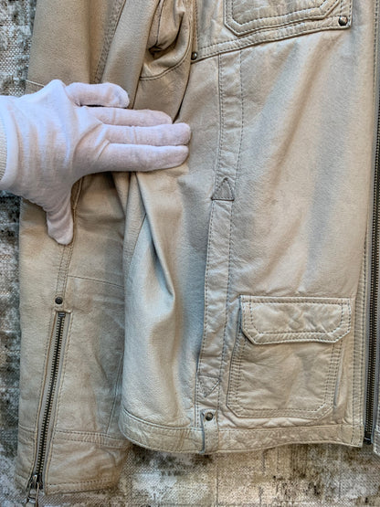 Men's Jofama Beige Leather Jacket