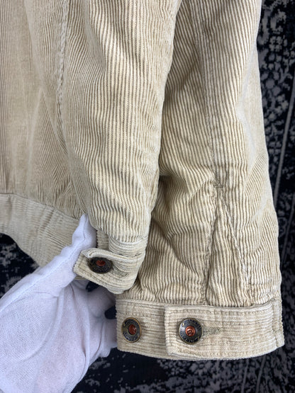 Mens Vinatege Function And Comfort Corduroy Beige Jacket