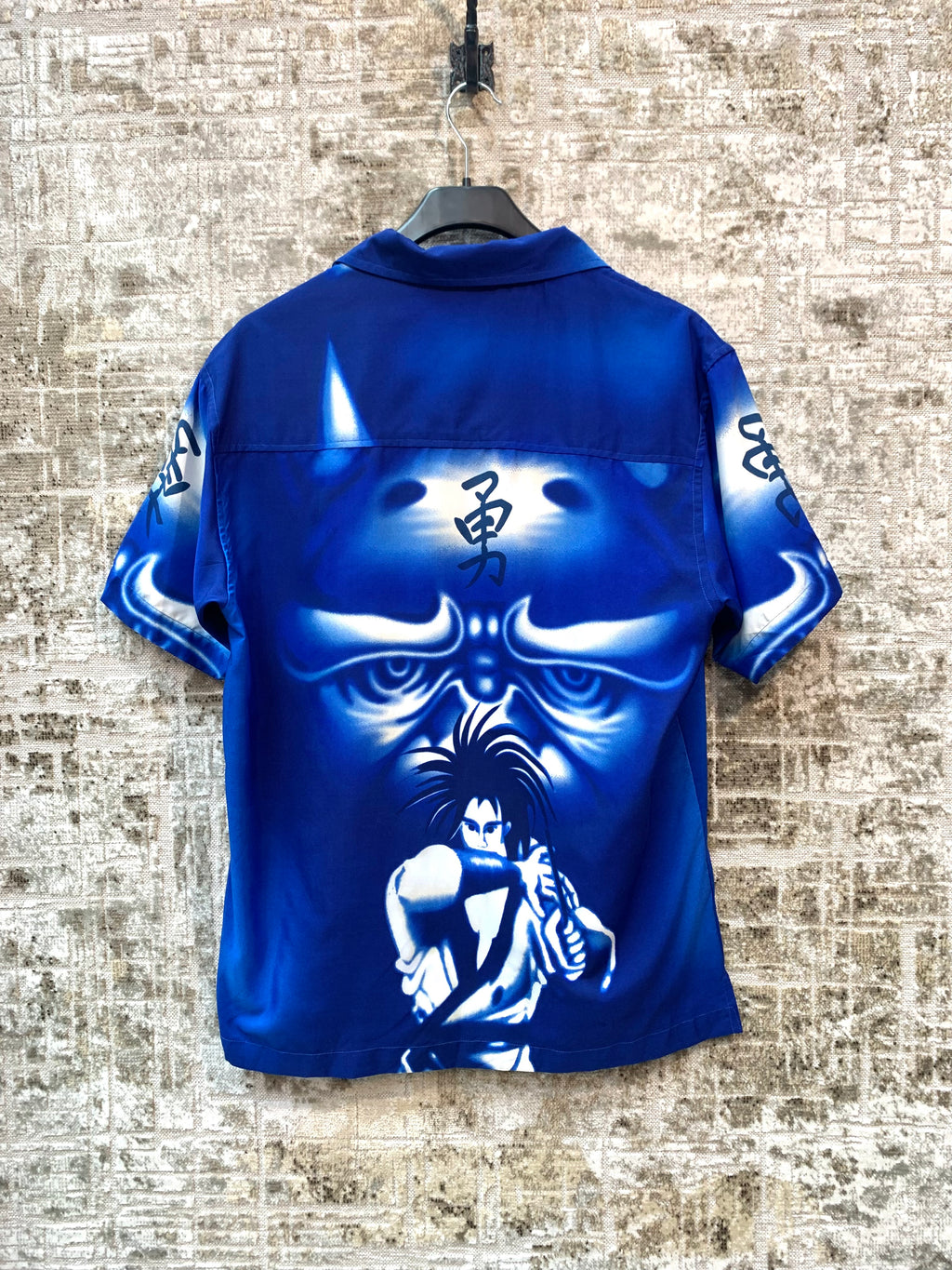 Autango Y2K Samurai Print Camp Shirt