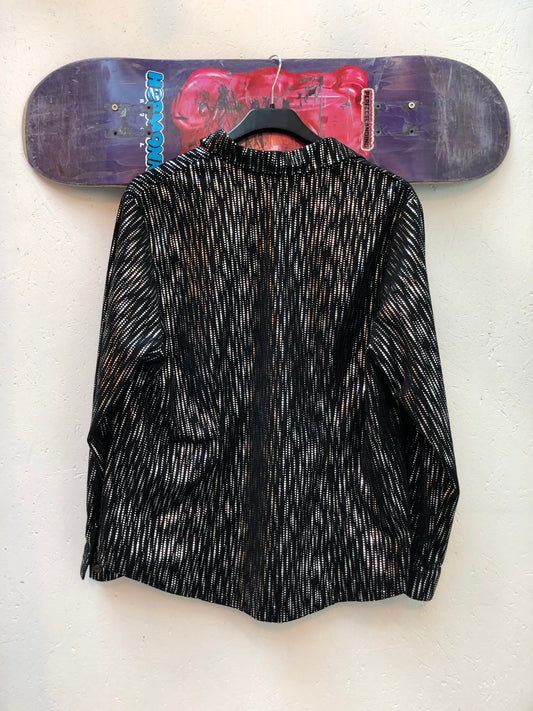 Black Glitter Button Up Shirt Women’s Size L