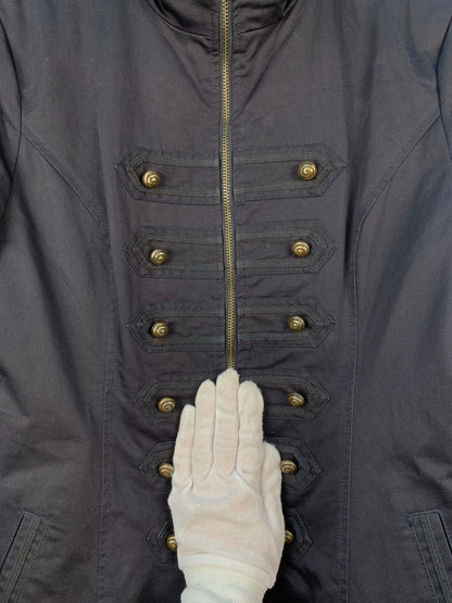Womens Y2K Black Napoleon Coat