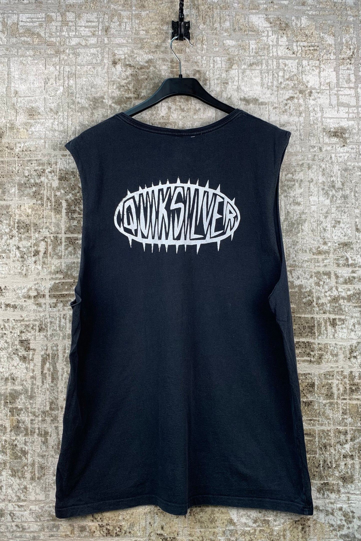 Mens Y2K Quiksilver Tank Top Dark Gray Sleeveless Shirt