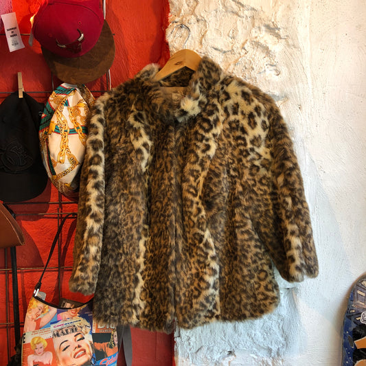 Y2K Leo Printed Fur Jacket