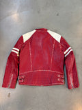 Vintage Red Leather Biker Jacket