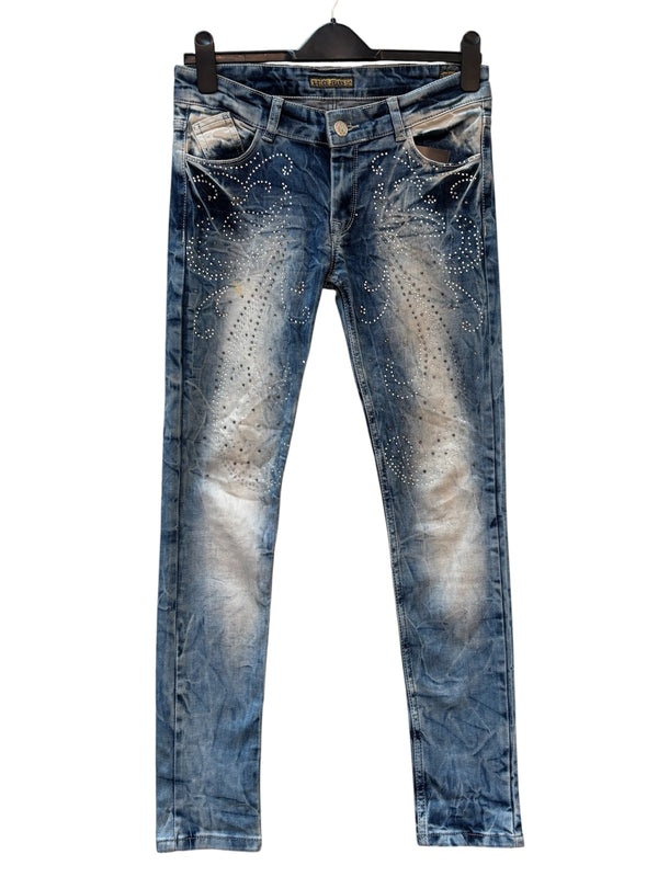 X-Yüce Jeans Y2K Rhinestone Skinny Jeans