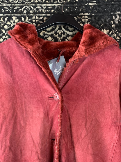 Y2K Women's Red Faux Suede Coat