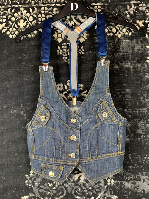 Women's Y2K Suspender Denim Vest