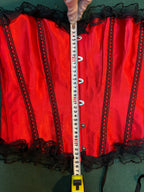Women's Alternative Red Corset - Strapless Lace-Up Bustier Top