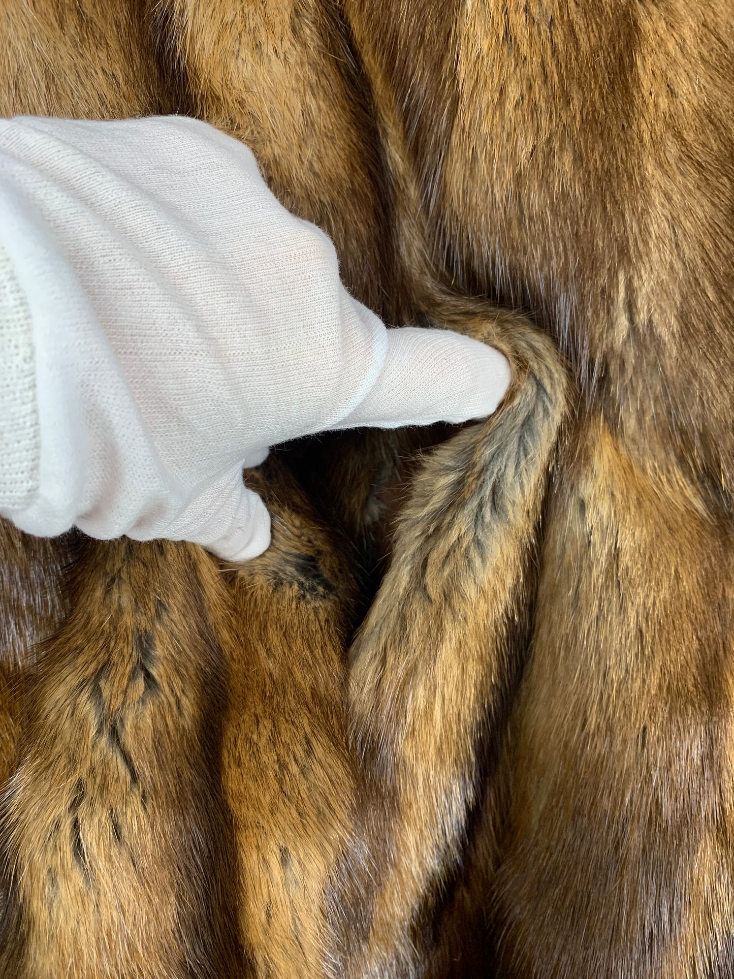 Women's Vintage Brown Genuine Muskrat Long Fur Coat