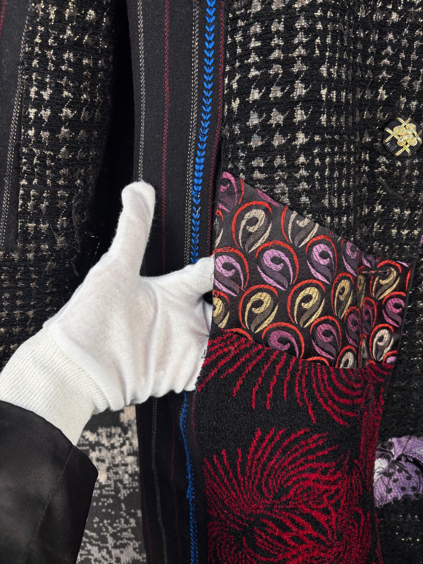 Women's Vintage Funky Multi Pattern Long Coat