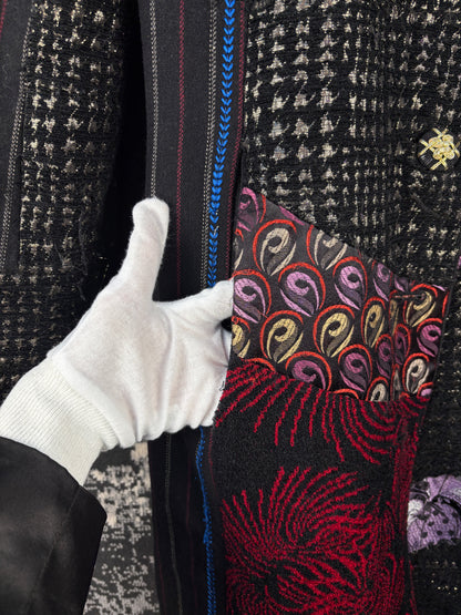 Women's Vintage Funky Multi Pattern Long Coat