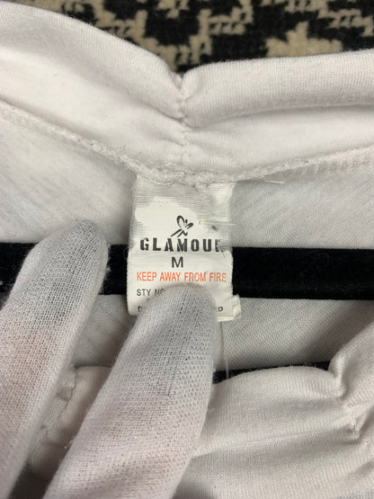 Y2K Women's White Lady Biker Iced Out T-Shirt