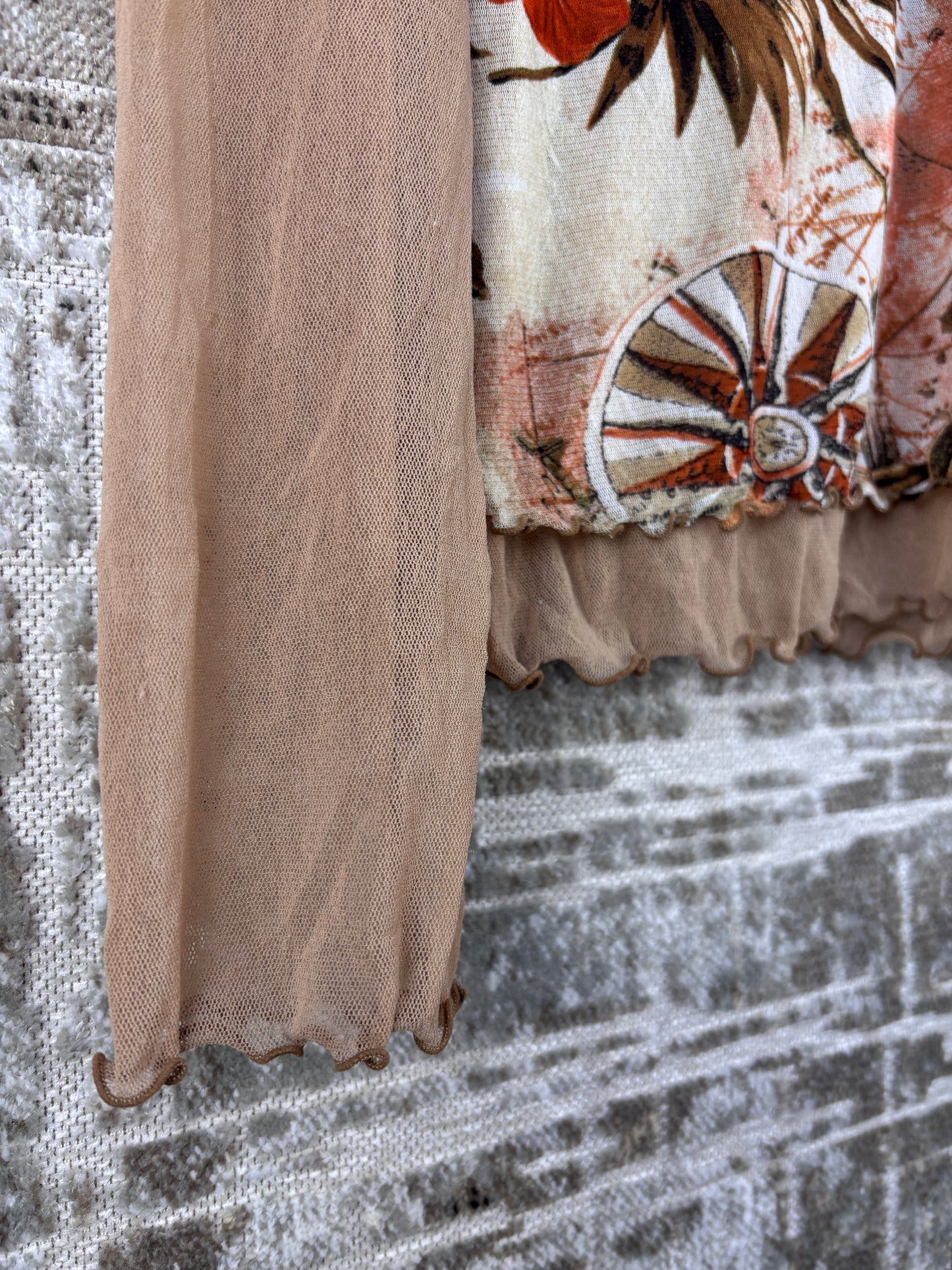 Womens Y2K Mesh Long Sleeve Top