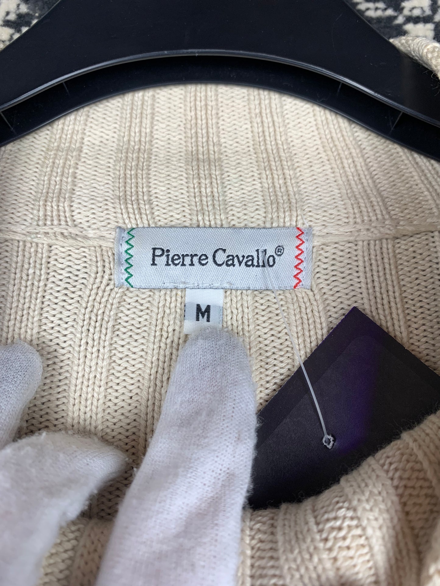 Women's Y2K Style Pierre Cavallo Off-White Ribbed Zip-Up Hoodie