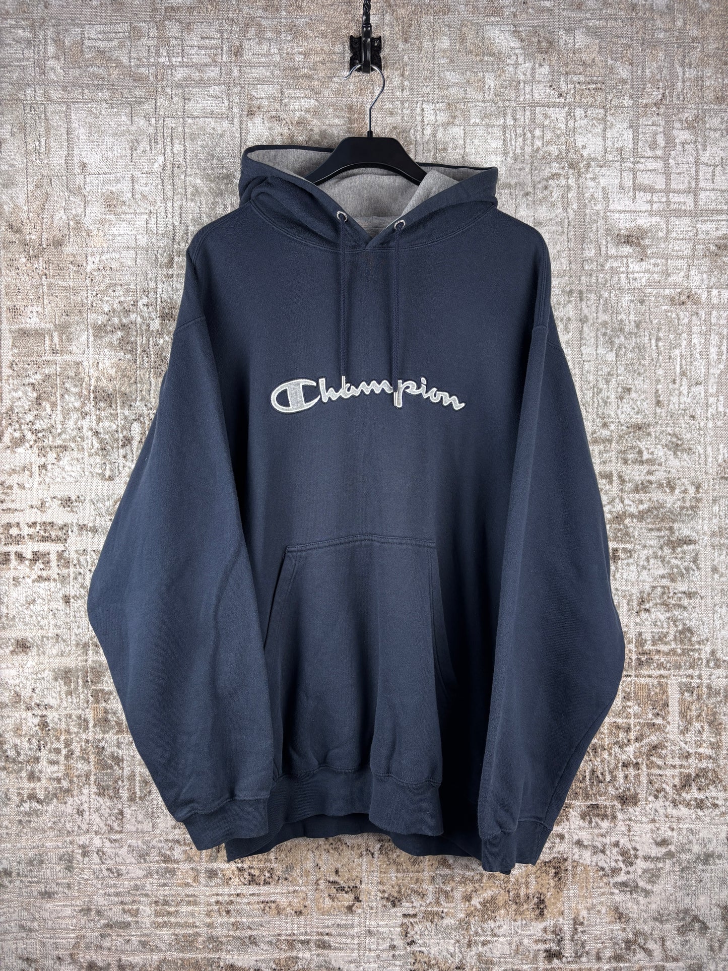 Men's Vintage Champion Dark Blue Hoodie