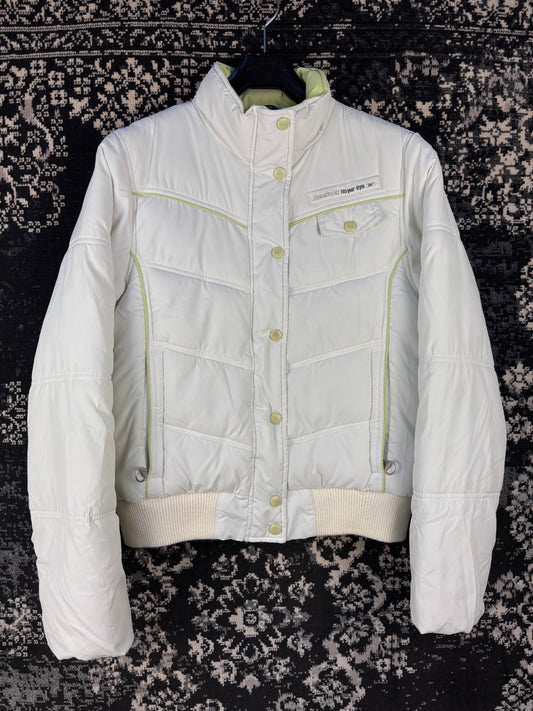 Womens Vintage White Reebok Puffer Jacket