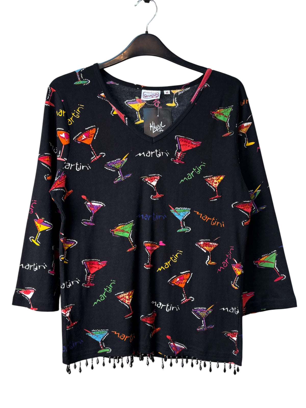 Beverly's Beaded Martini Print Top