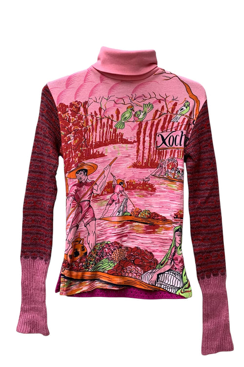 Custo Barcelona Xochimilco Print Turtleneck