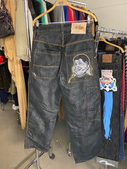 Vintage Fubu Jeans Platinum Fat Albert Face Mens Black 30/32
