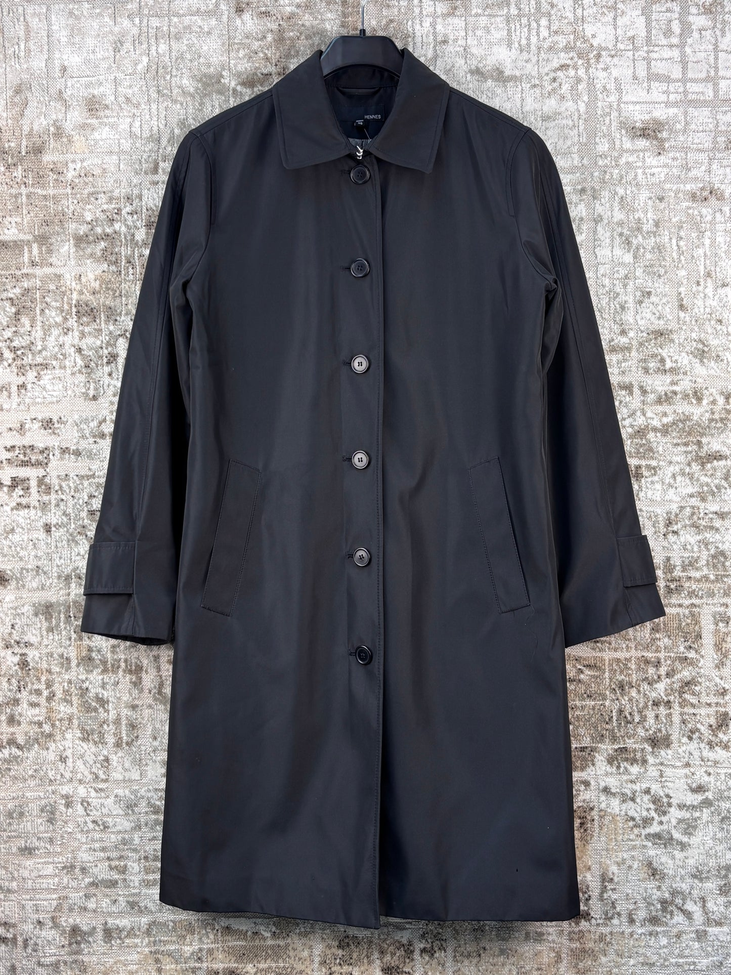 Unisex Vintage Hennes Black Straight Coat