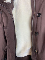 y2k mocha brown cropped jacket with fur trim