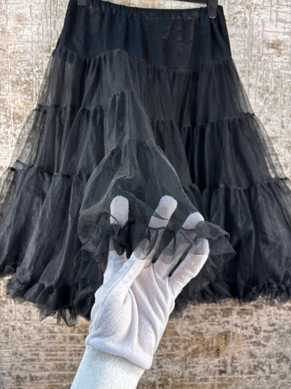 Women's Vintage Hell Bunny Black Tulle Skirt