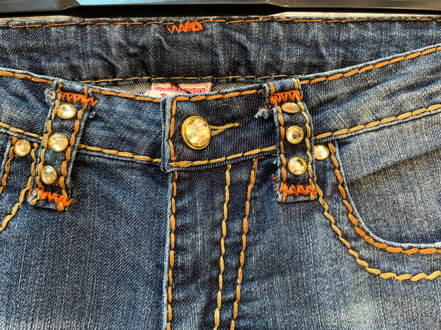 True Religion Rhinestone Straight Jeans