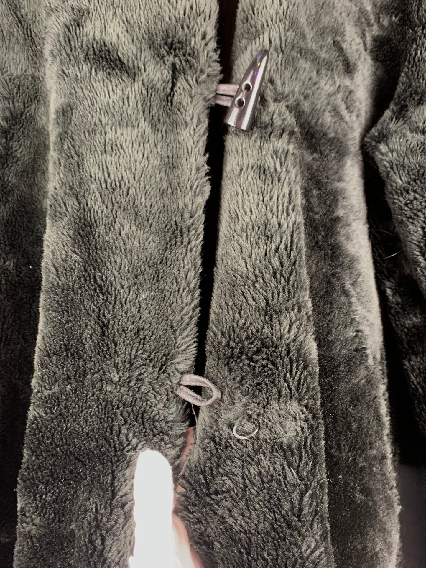 Elegant Vintage Dark Green Faux Fur Coat